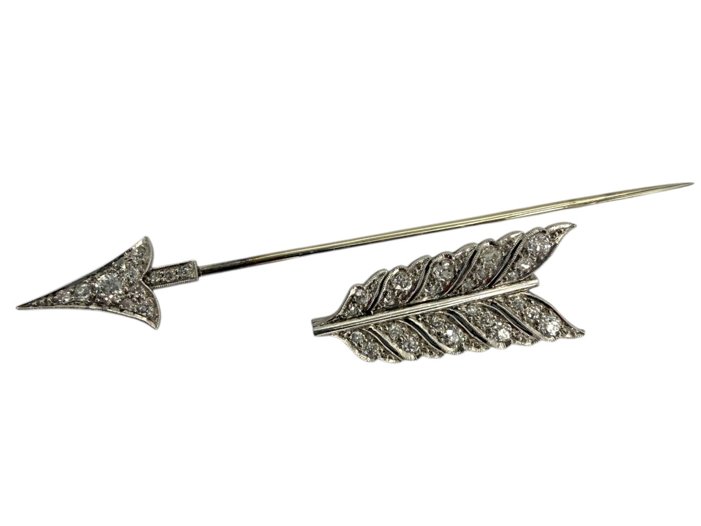 Platinum/18k Art Deco Arrow Brooch