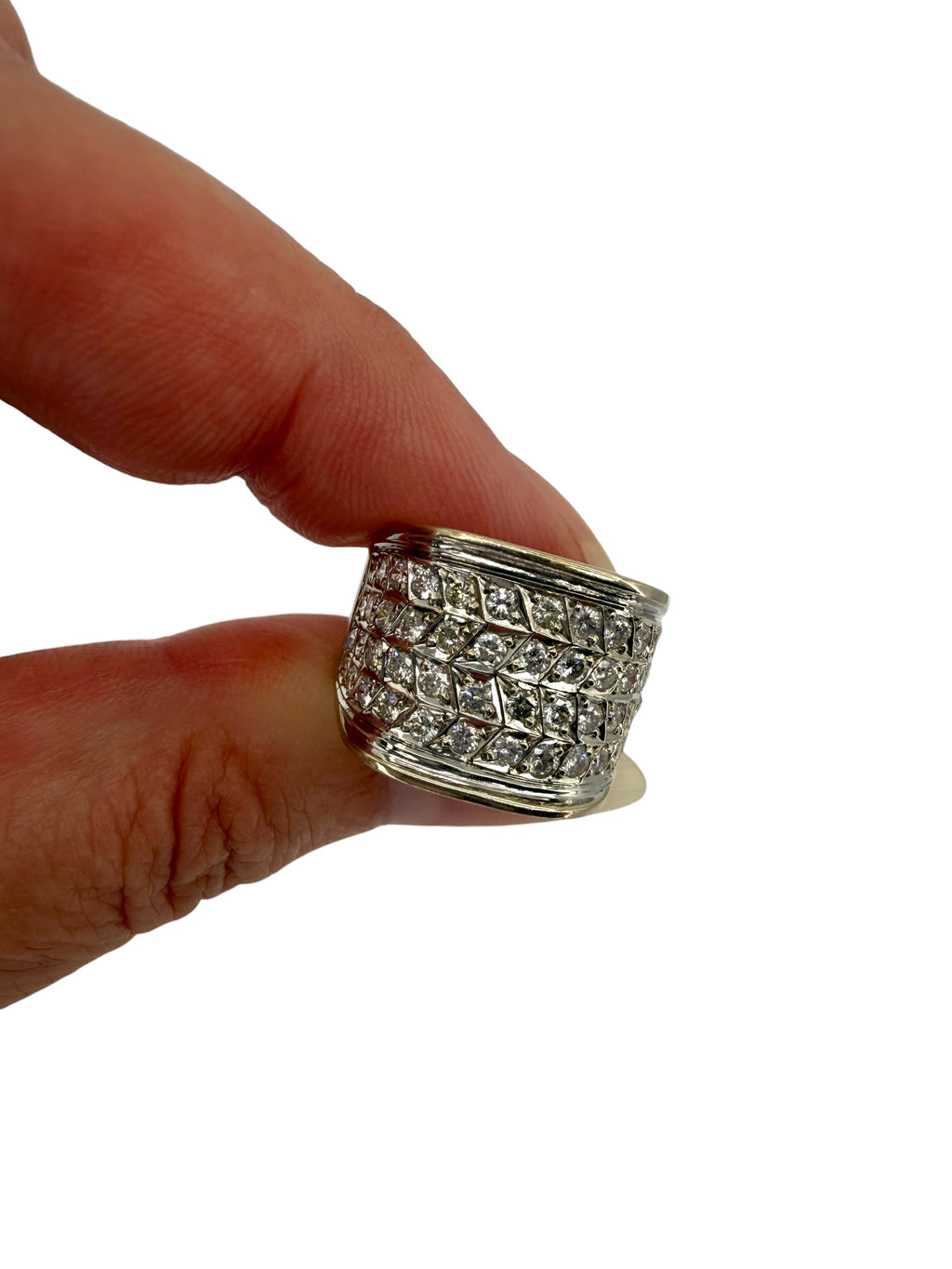 15k Diamond Geometric Ring