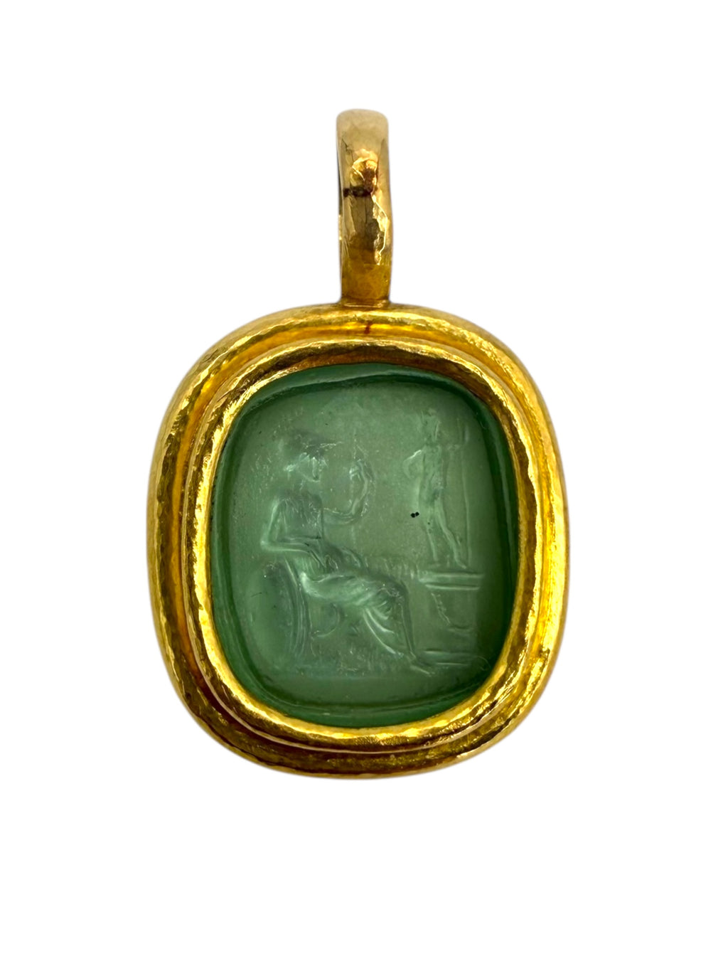 18k Glass Intaglio Pendant