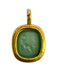 18k Glass Intaglio Pendant