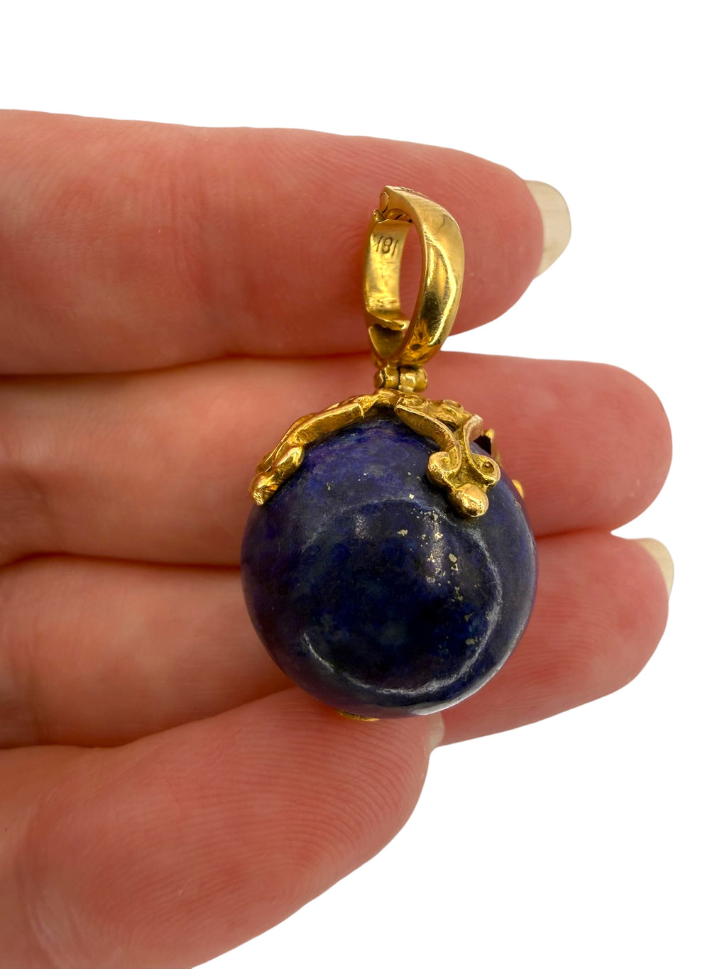 18k Lapis Ball Pendant