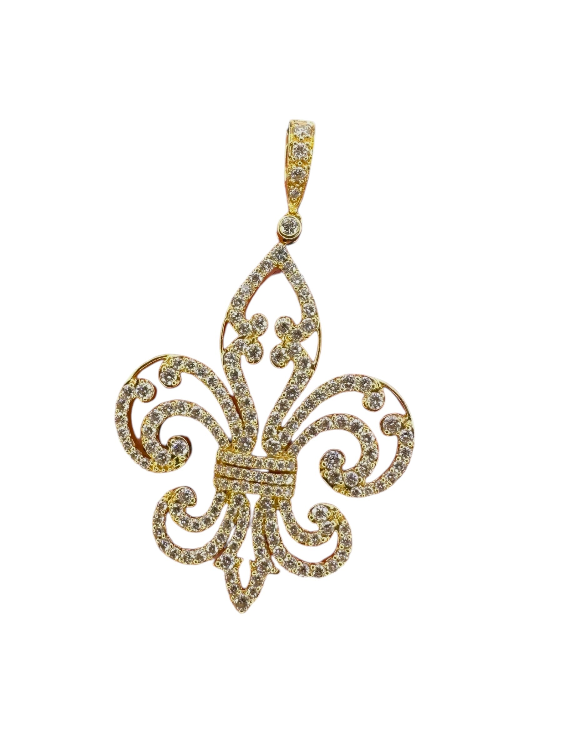 18k Diamond Fleur de Lis Pendant