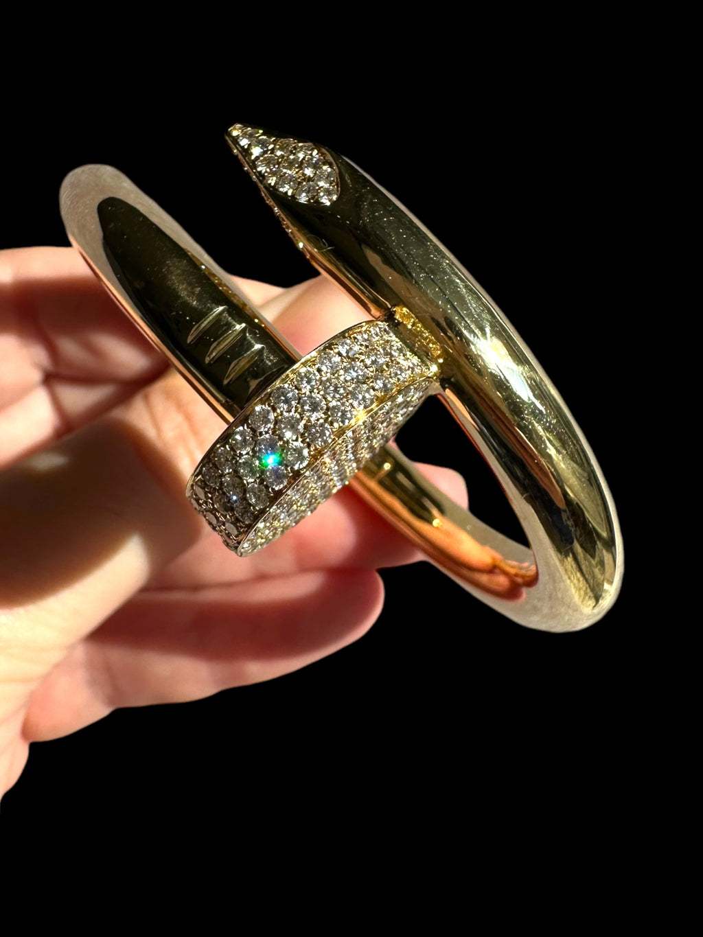 18k Statement Diamond Nail Bracelet