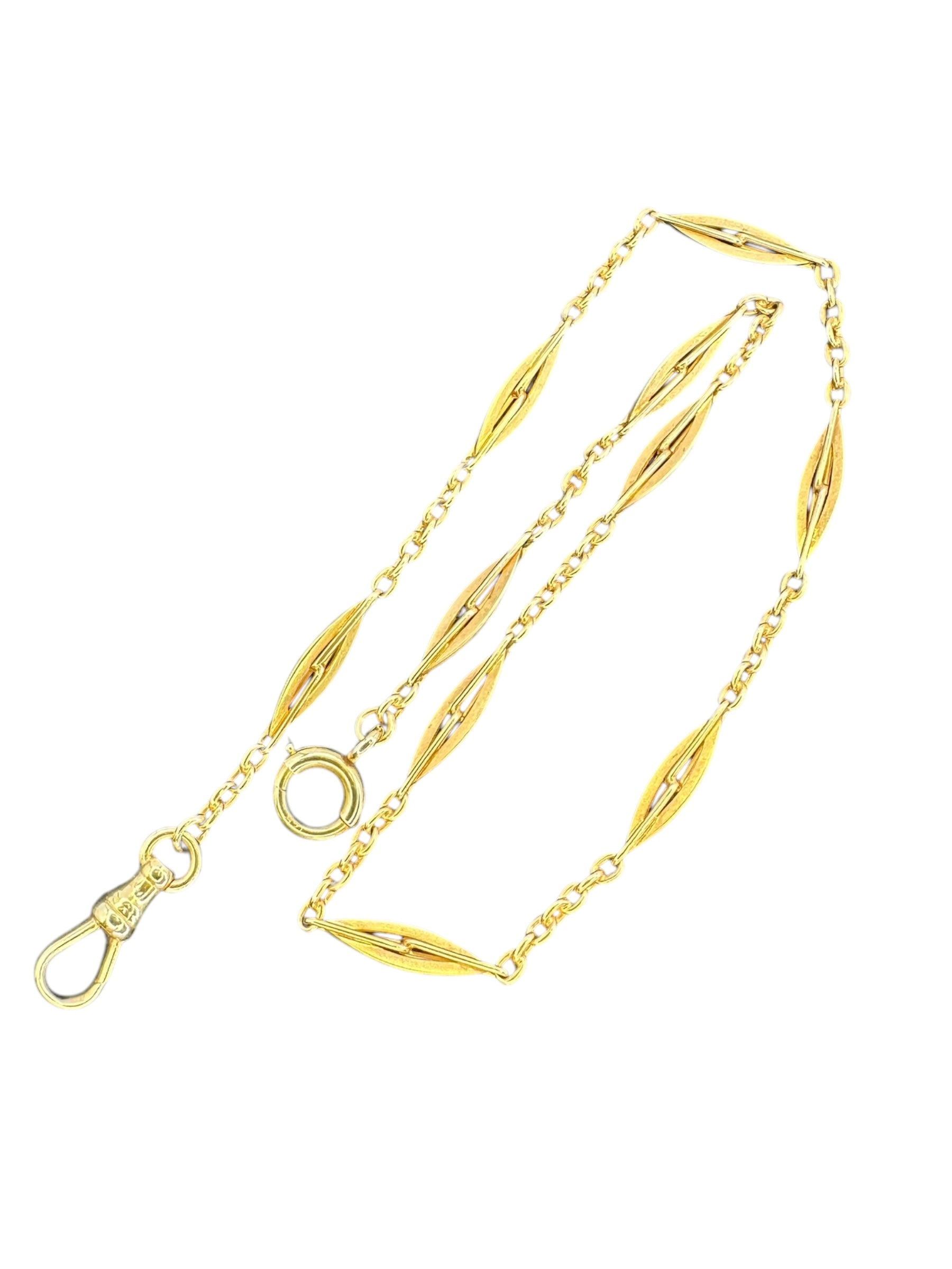 14k Twist Diamond Link Watch Chain
