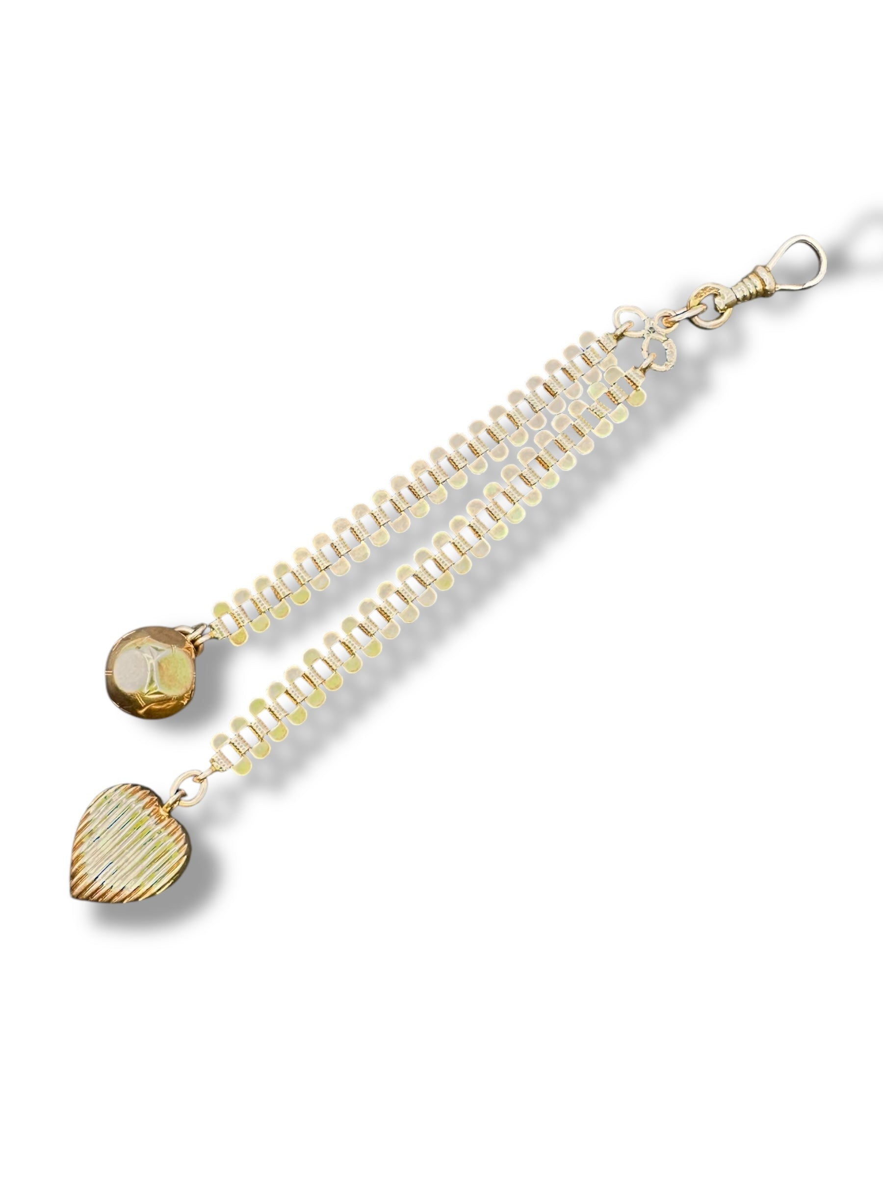 14k Rosy Victorian Heart Orb Watch Fob
