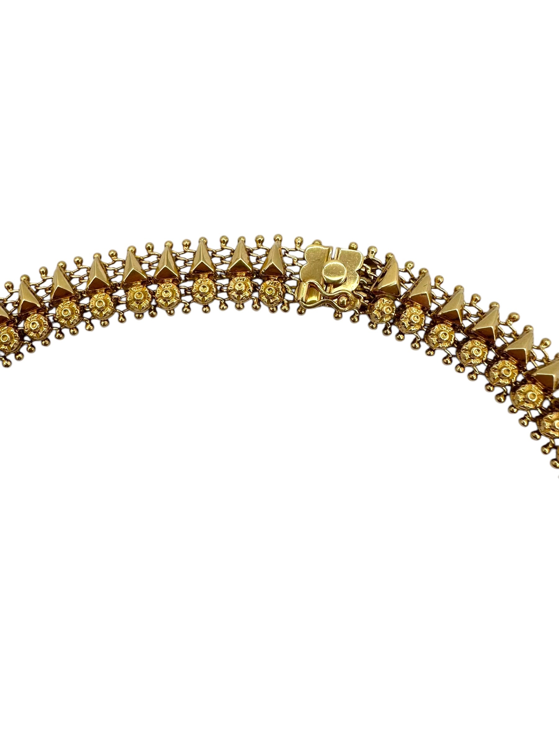 18k Flower Spike Collar Necklace
