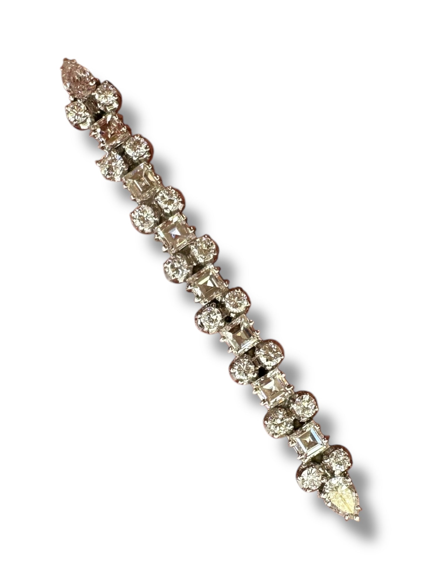 Platinum Diamond Bar Brooch
