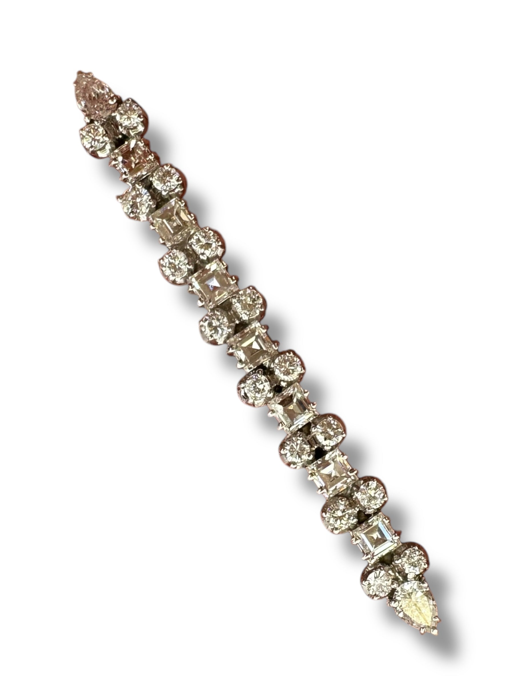 Platinum Diamond Bar Brooch