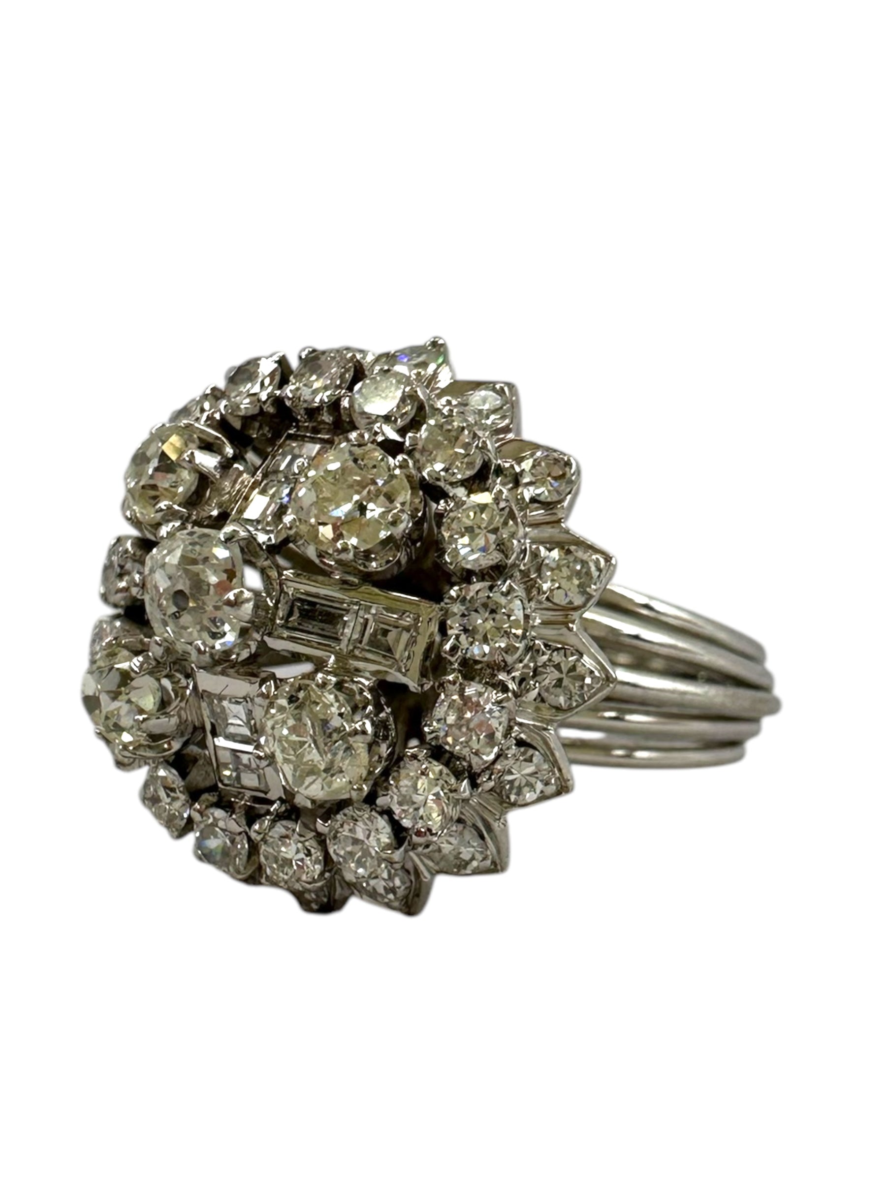 18k Diamond Cross Cluster Ring