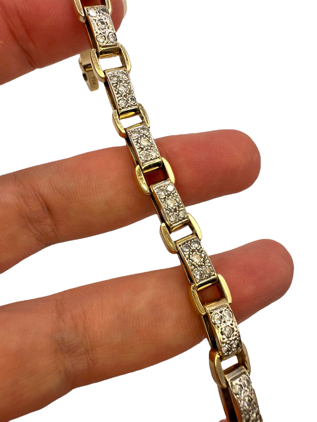 14k Diamond Chunky Chain Bracelet