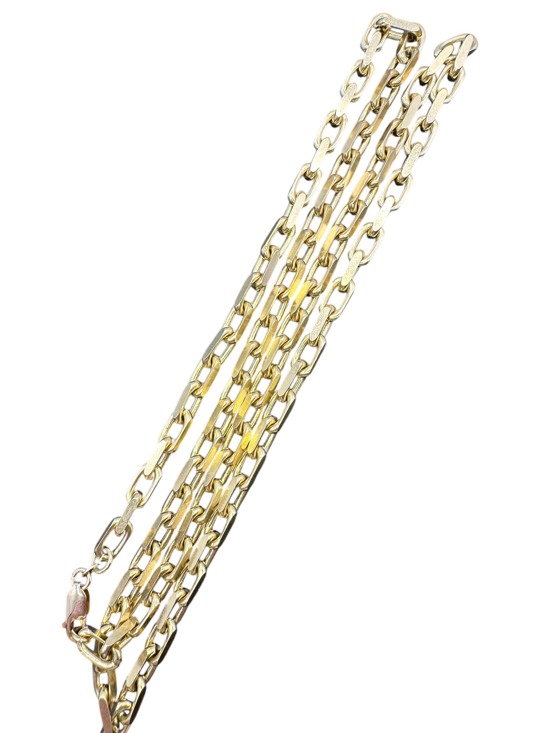 14k Cut Biker Link Chain Necklace - Large Link