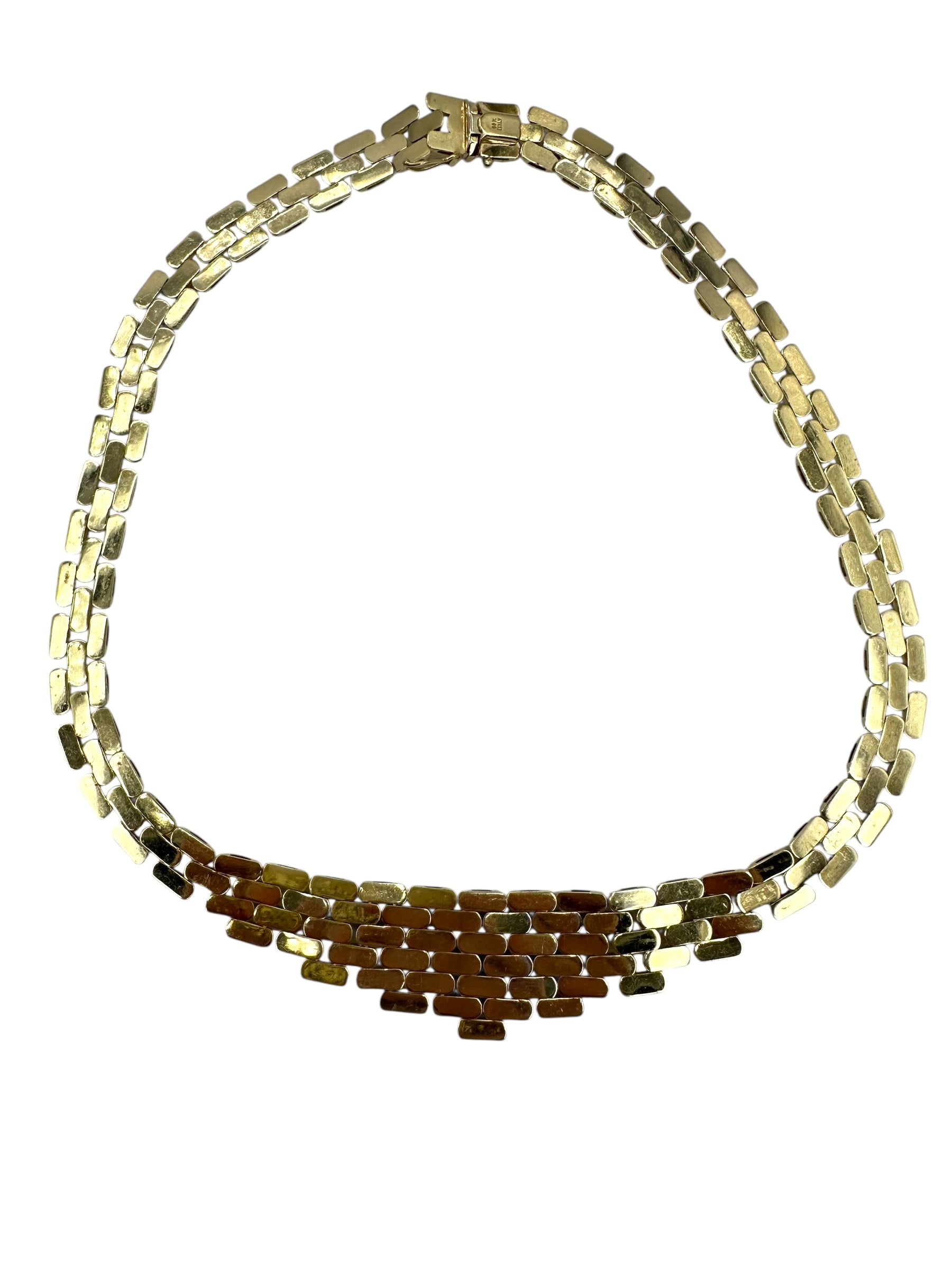 14k Diamond Panther Link Collar Necklace