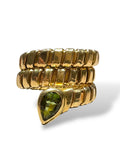 18k Tubogas Peridot Snake Ring