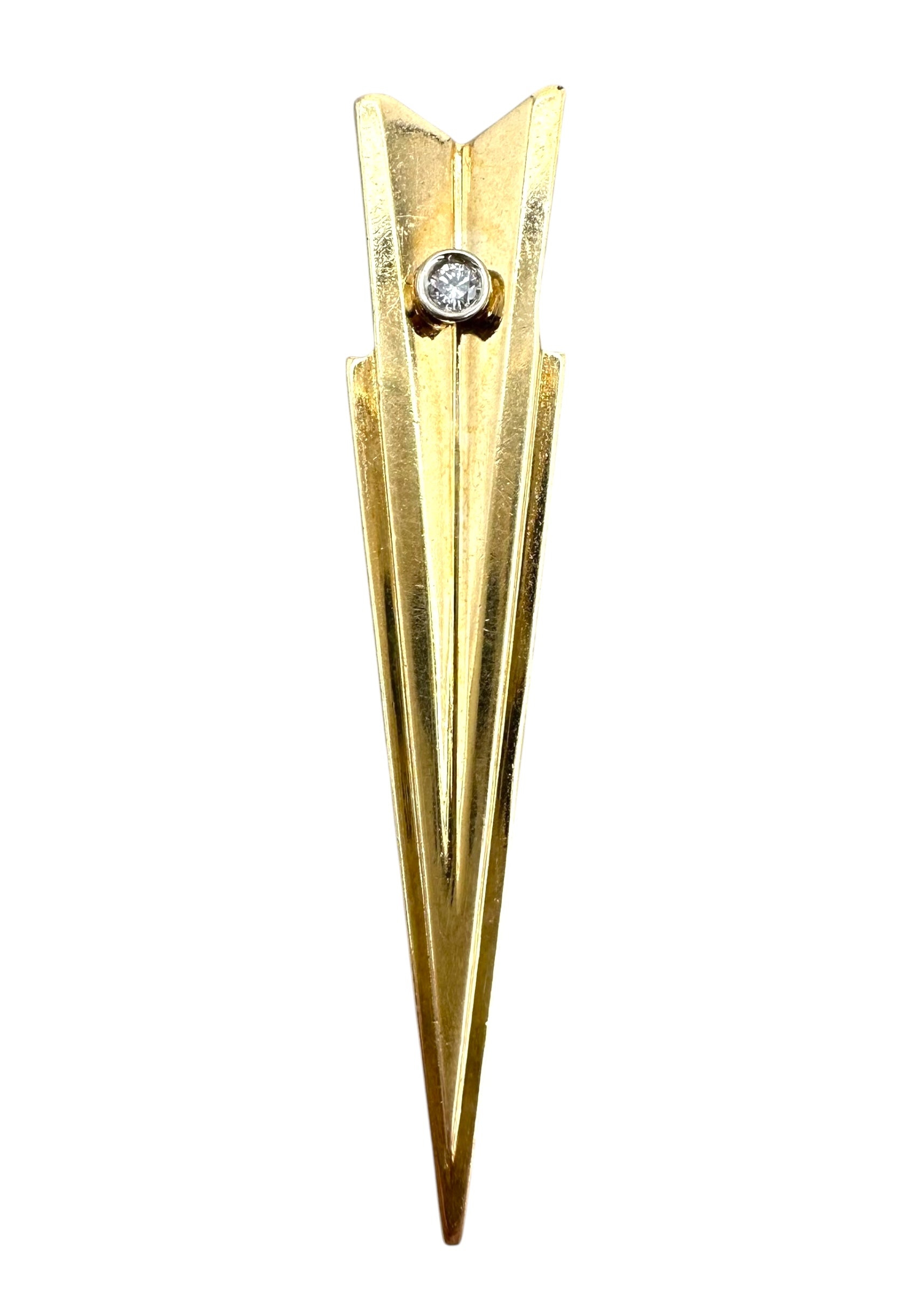 14k Arrow Head Diamond Brooch