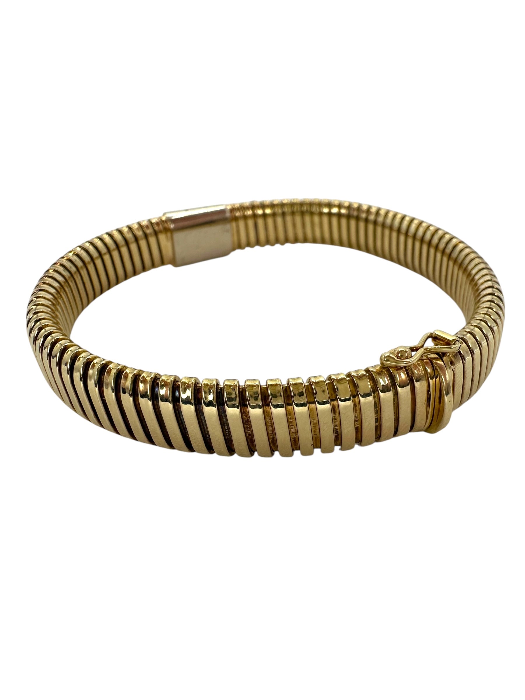 14k Diamond Station Tubogas Bracelet