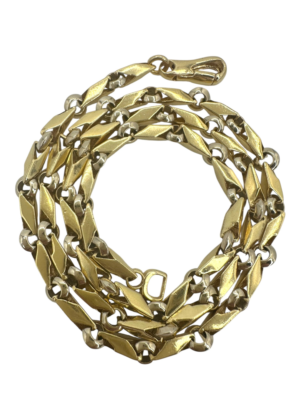 14k Two Tone Fancy Link Necklace