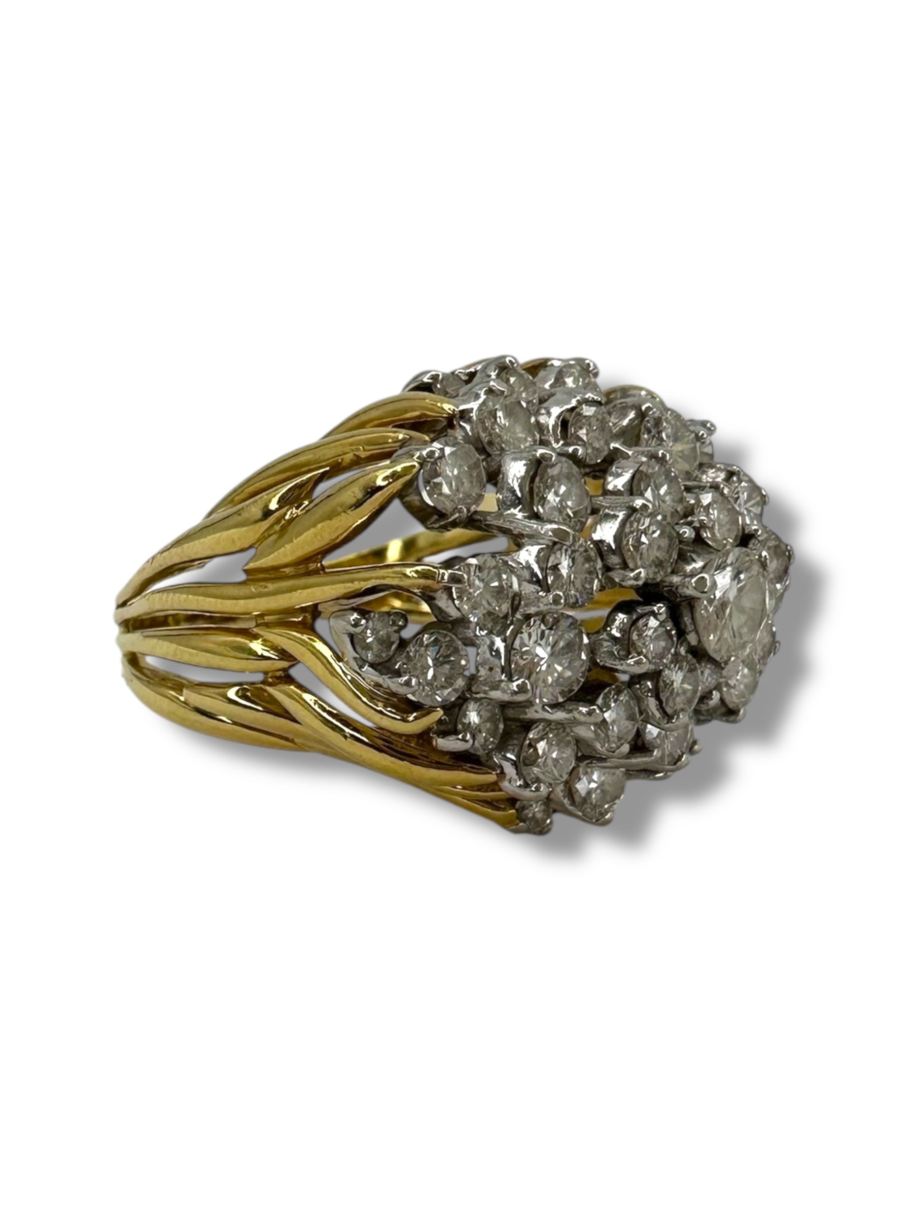 18k Flame Cluster Ring