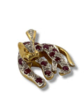 14k Ruby Panther Pendant