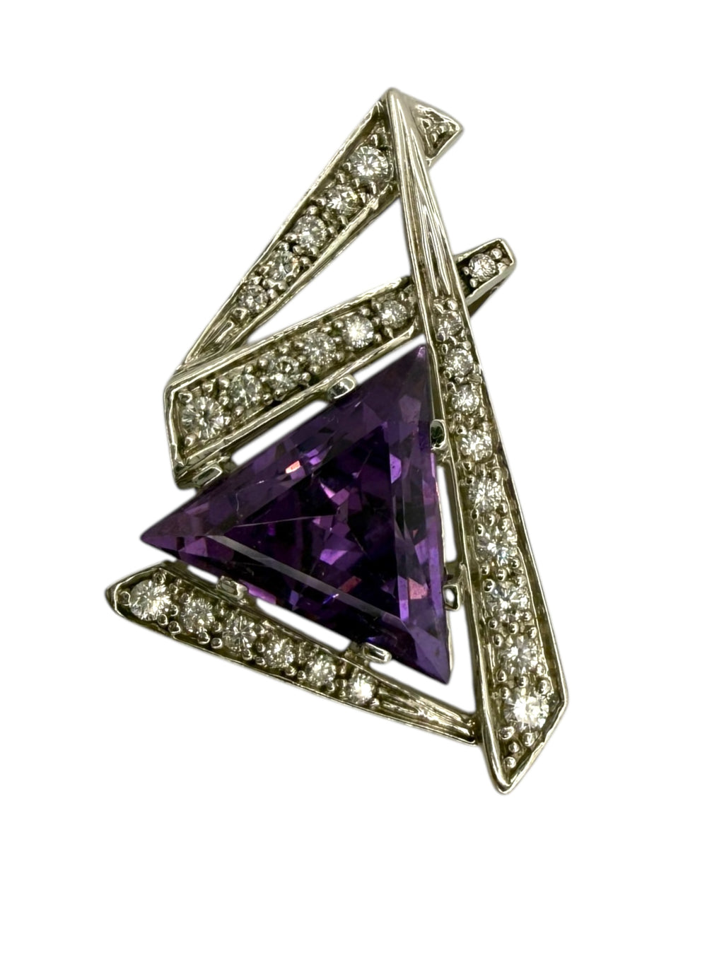 14k Amethyst Diamond Pendant