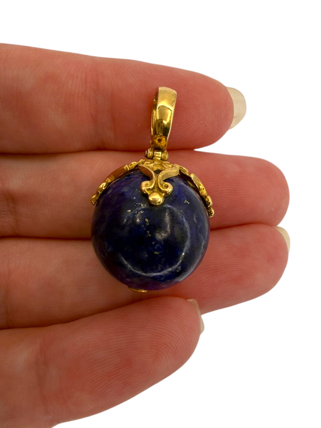 18k Lapis Ball Pendant