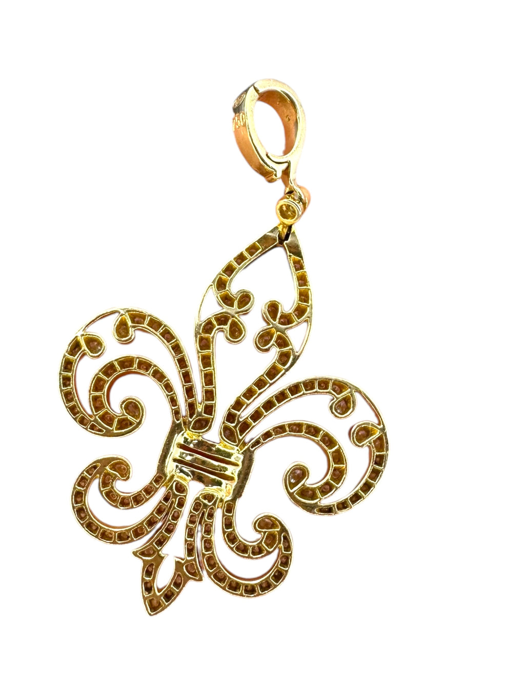 18k Diamond Fleur de Lis Pendant