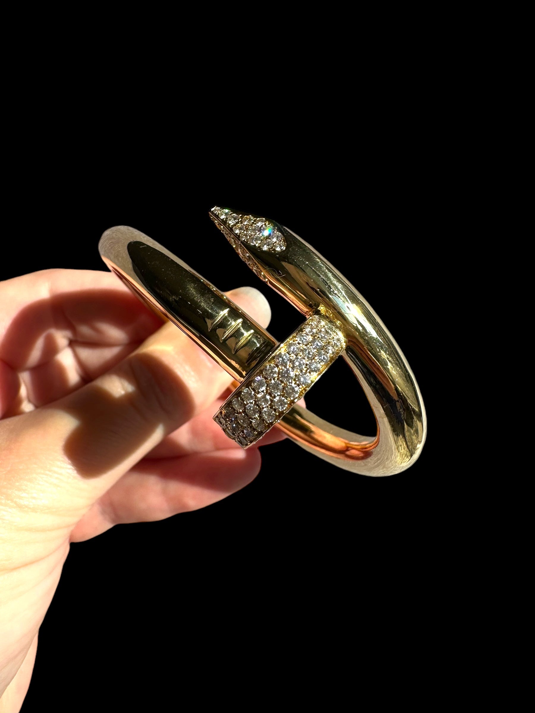 18k Statement Diamond Nail Bracelet