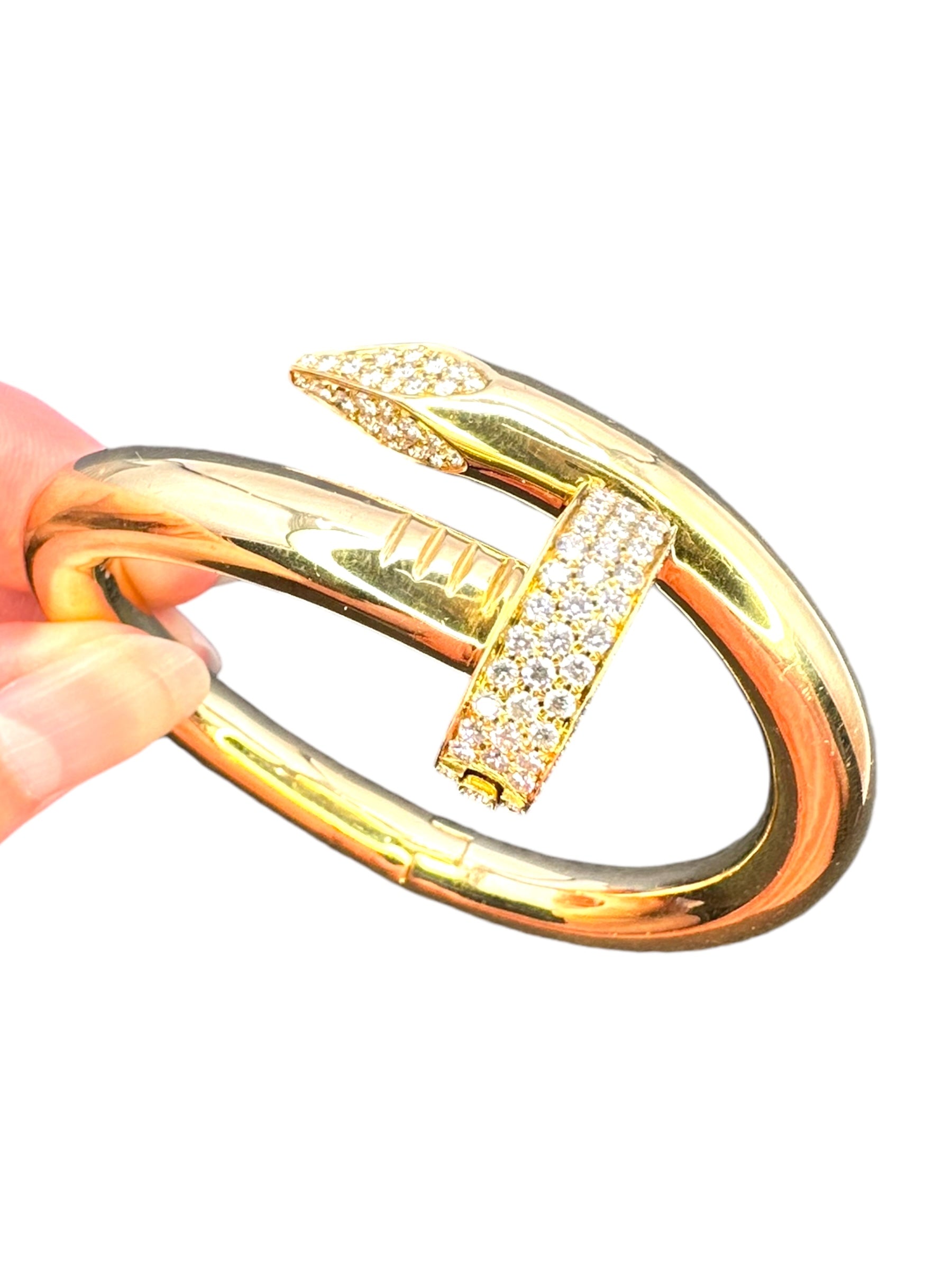 18k Statement Diamond Nail Bracelet