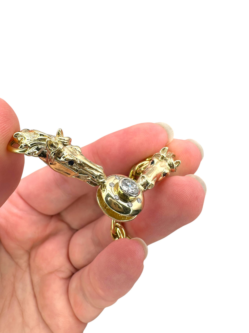 14k Diamond Horsehead Necklace