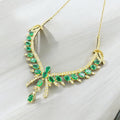 18k Emerald Diamond Bib Necklace