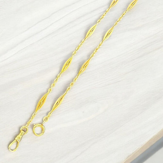 14k Twist Diamond Link Watch Chain
