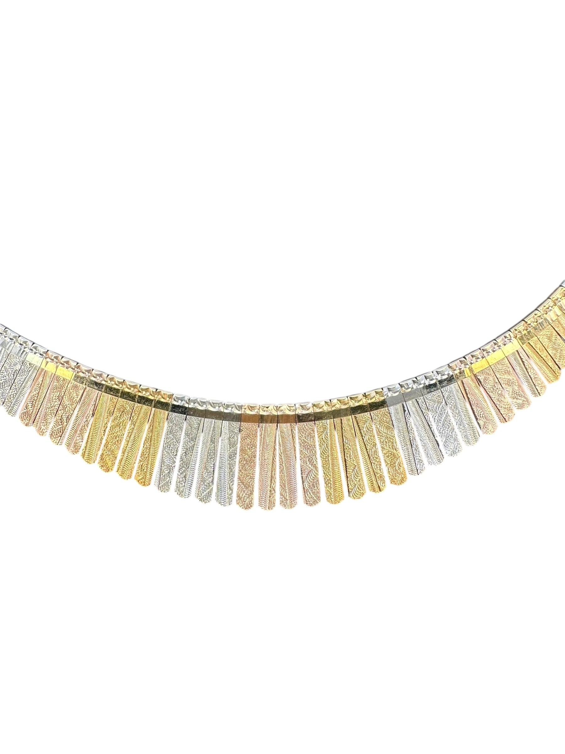 18k Tri-tone Gold Cleopatra Necklace