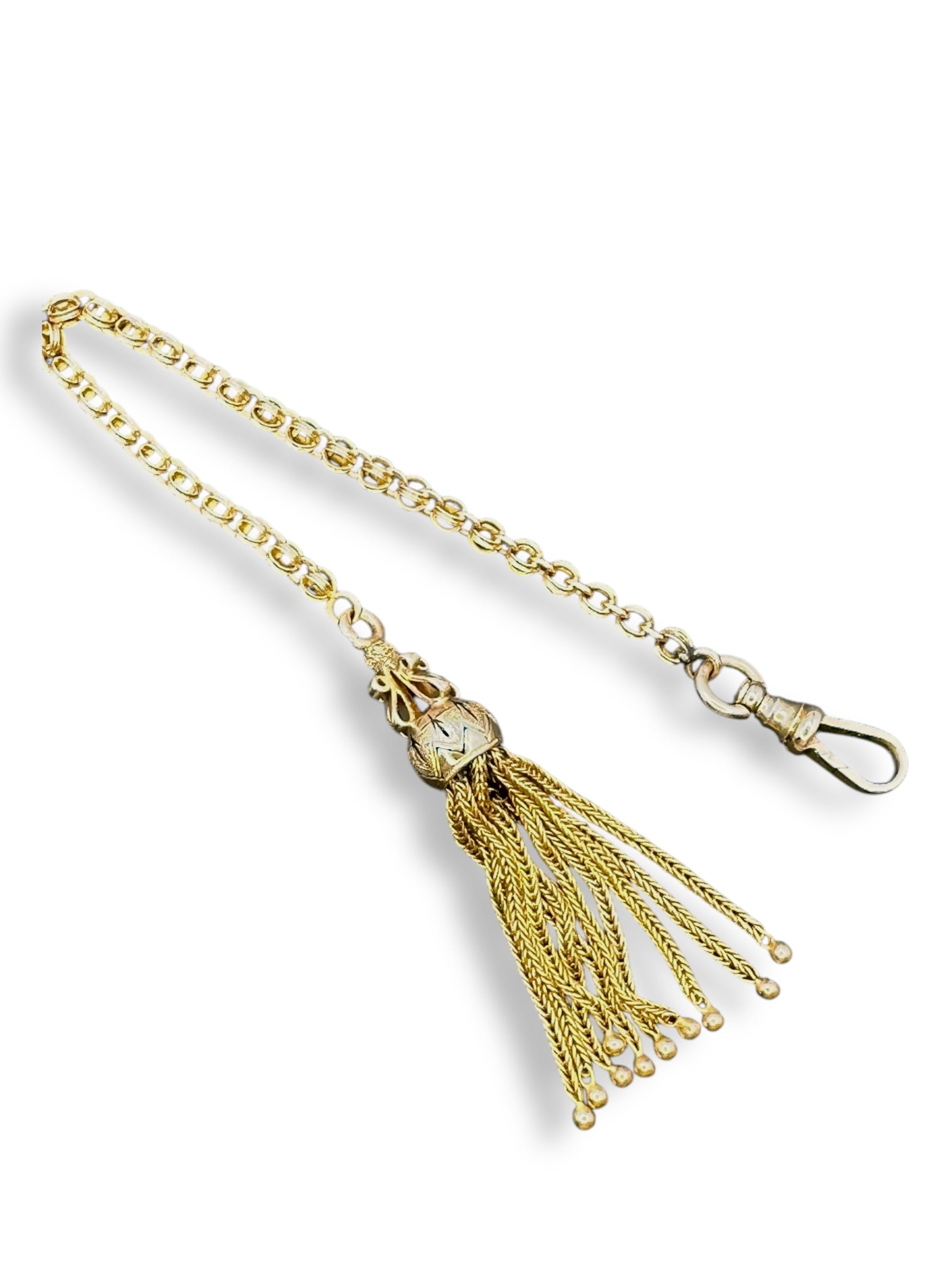 14k Yellow Gold Tassel Fob Chain