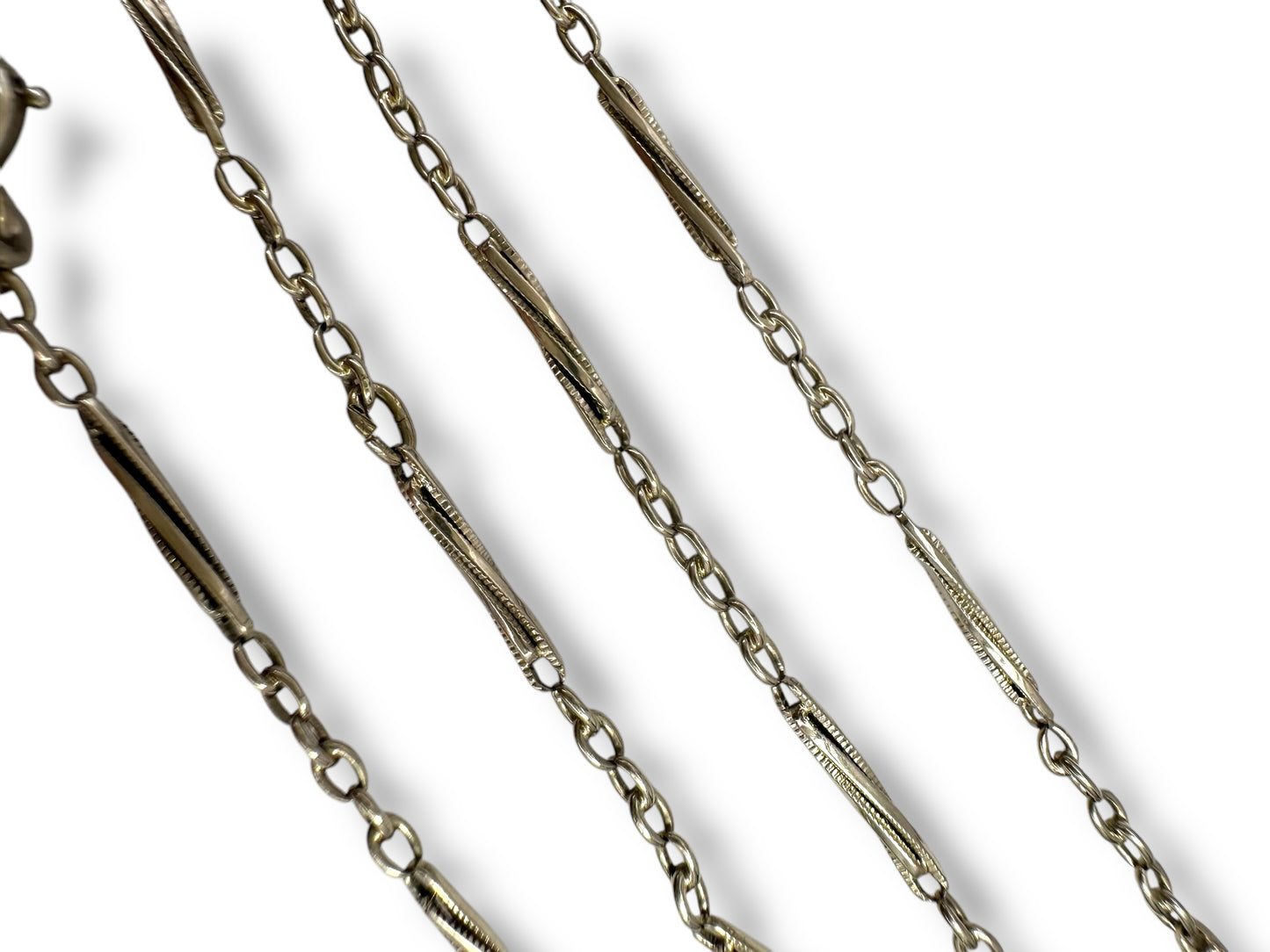 14k White Gold Twist Link Watch Chain