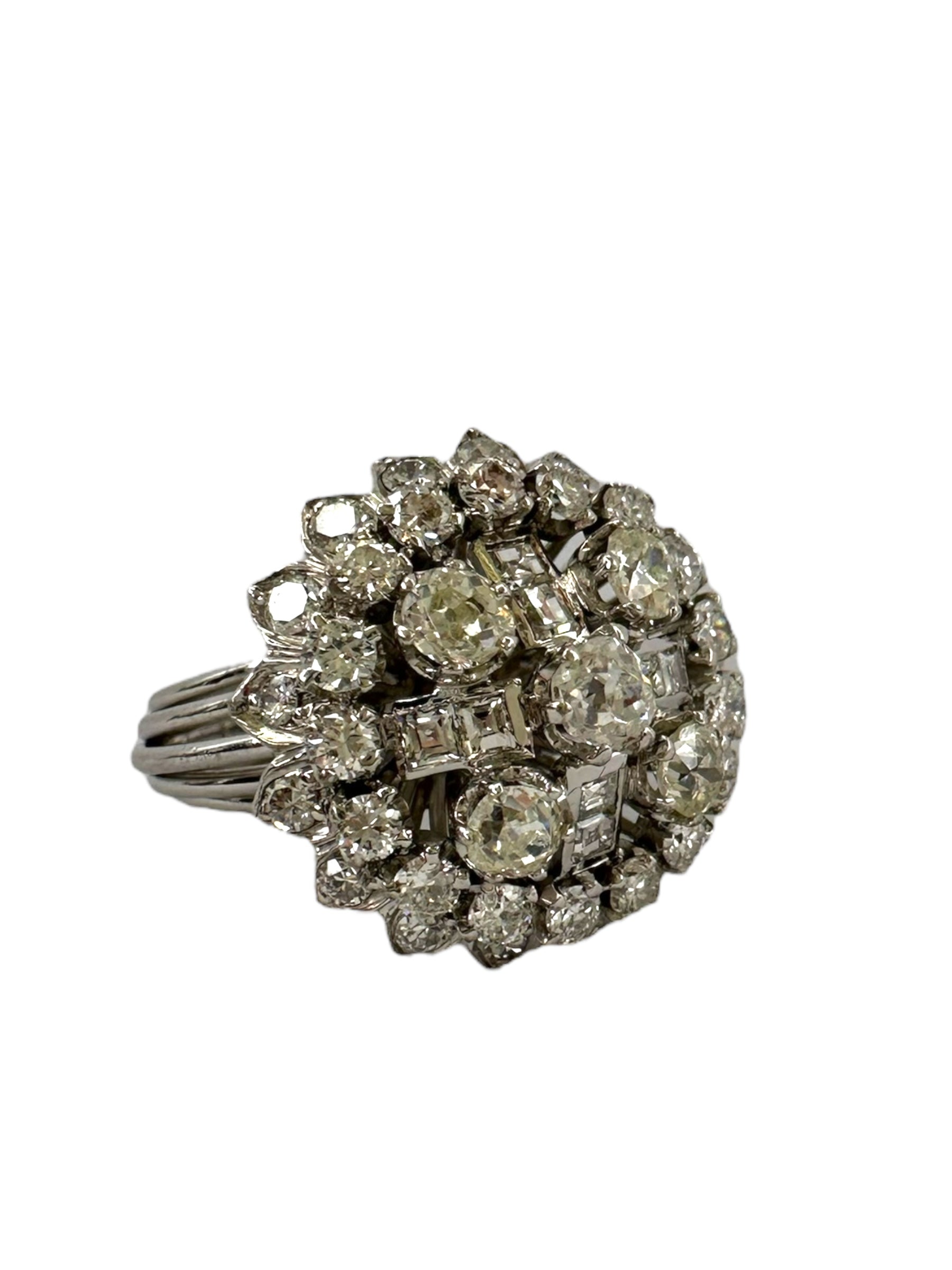 18k Diamond Cross Cluster Ring