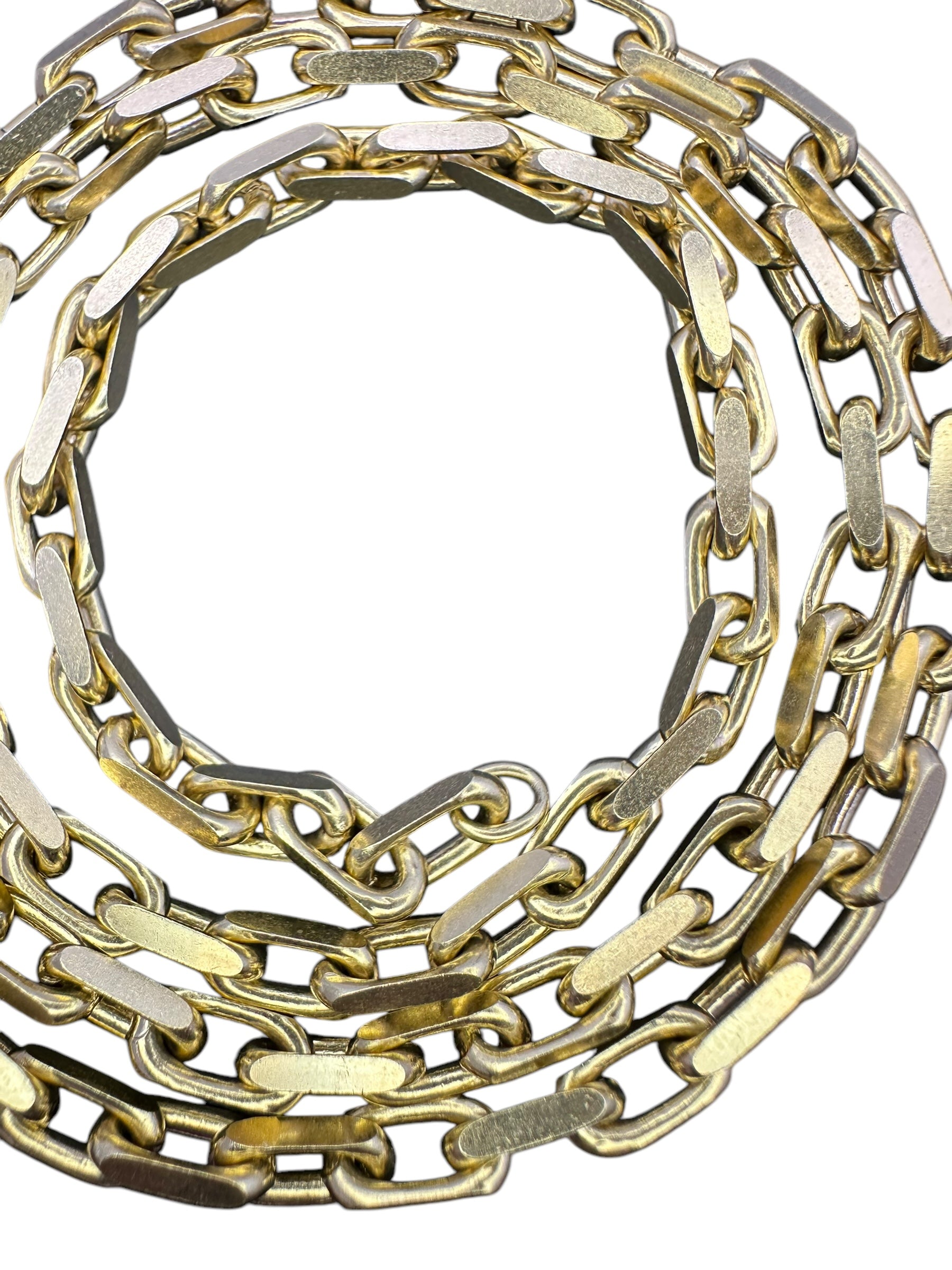14k Cut Biker Link Chain Necklace - Large Link