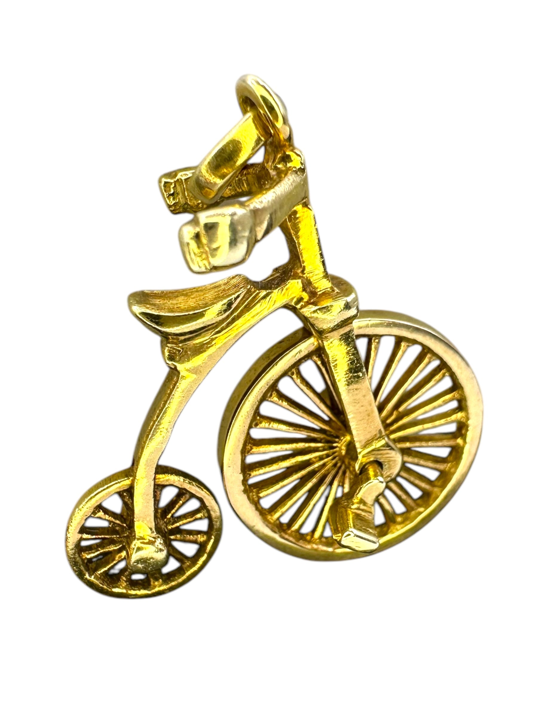 14k Penny Farthing Bicycle Charm