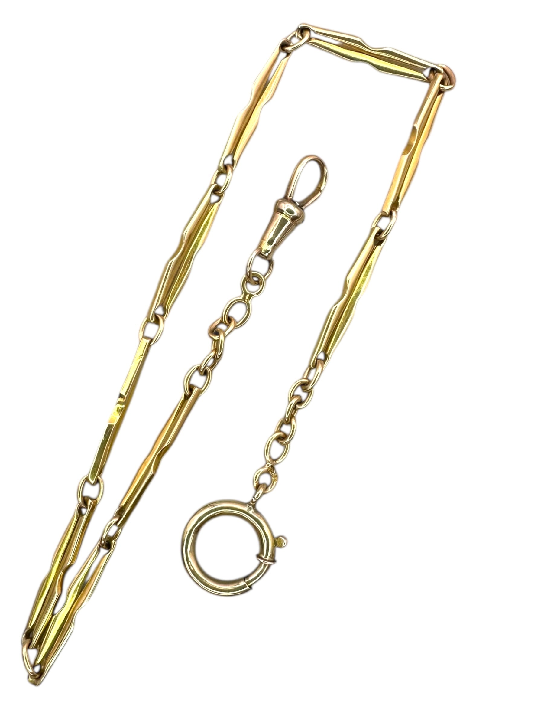18k Bar Link Watch Chain