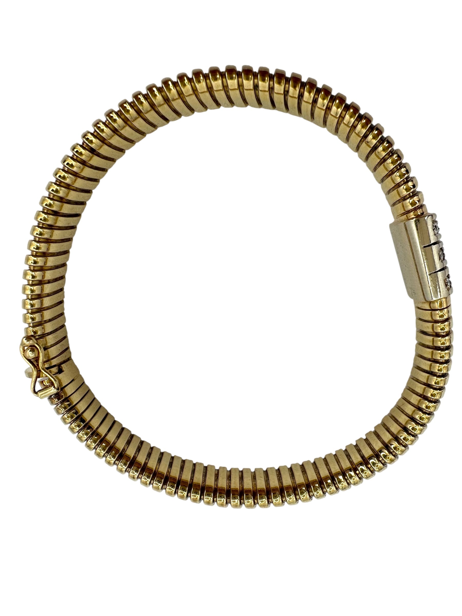 14k Diamond Station Tubogas Bracelet