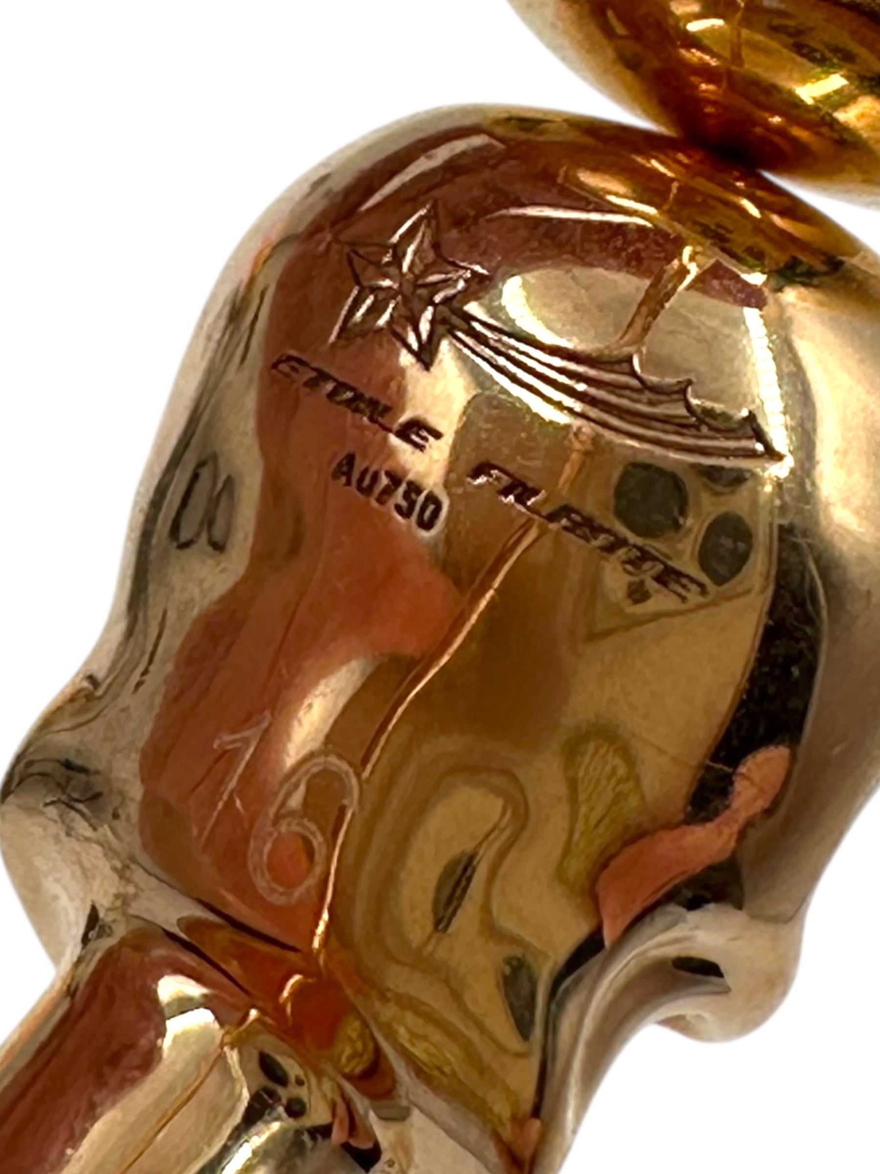 18k Rose Gold Diamond Skull Bangle Bracelet