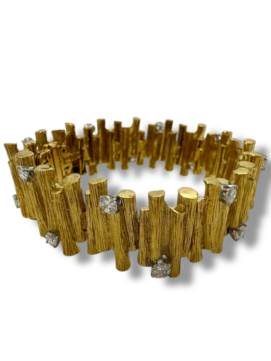 18k Textured Diamond Bracelet