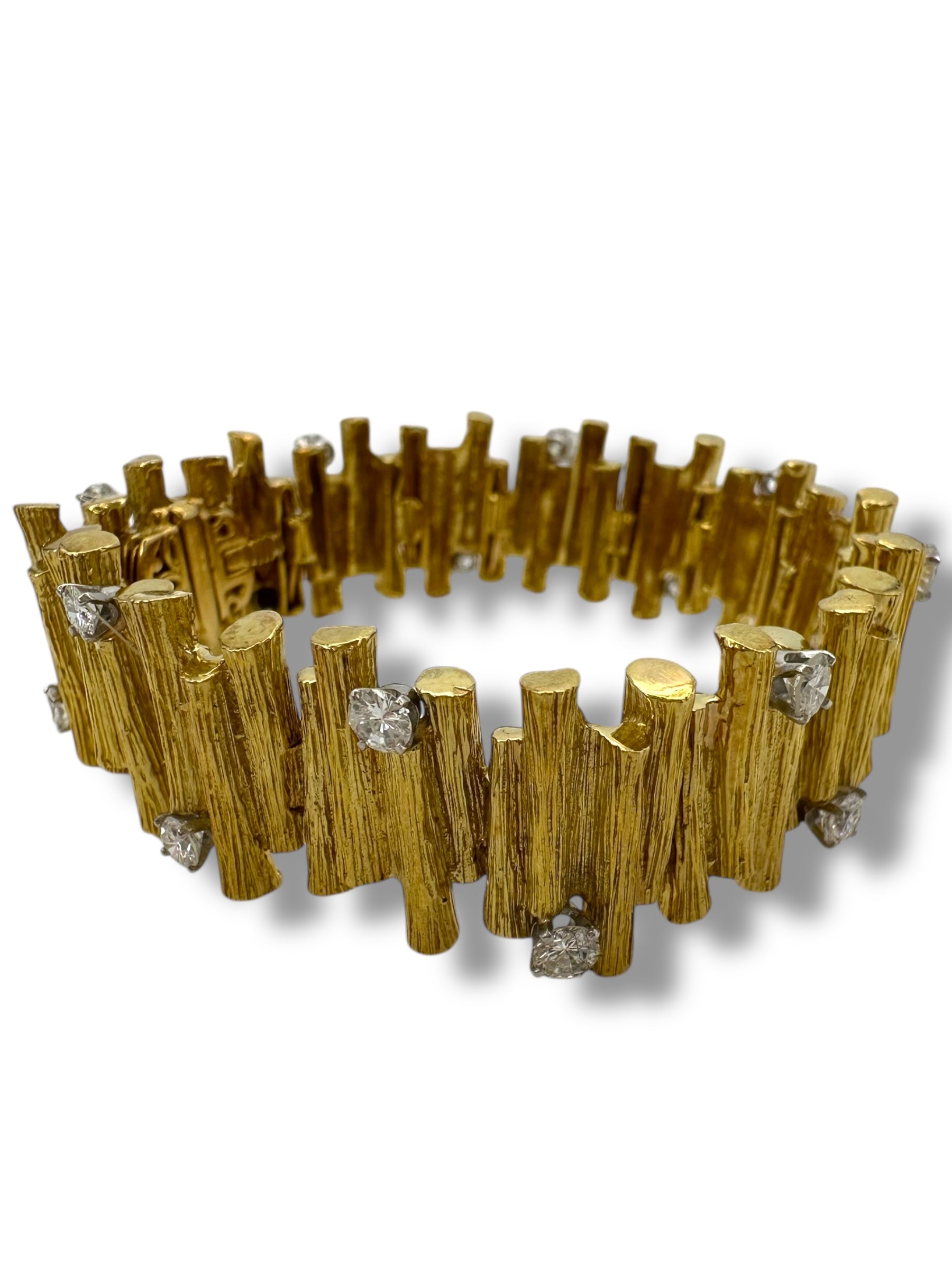 18k Textured Diamond Bracelet