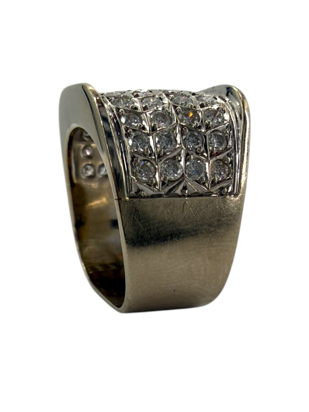 15k Diamond Geometric Ring