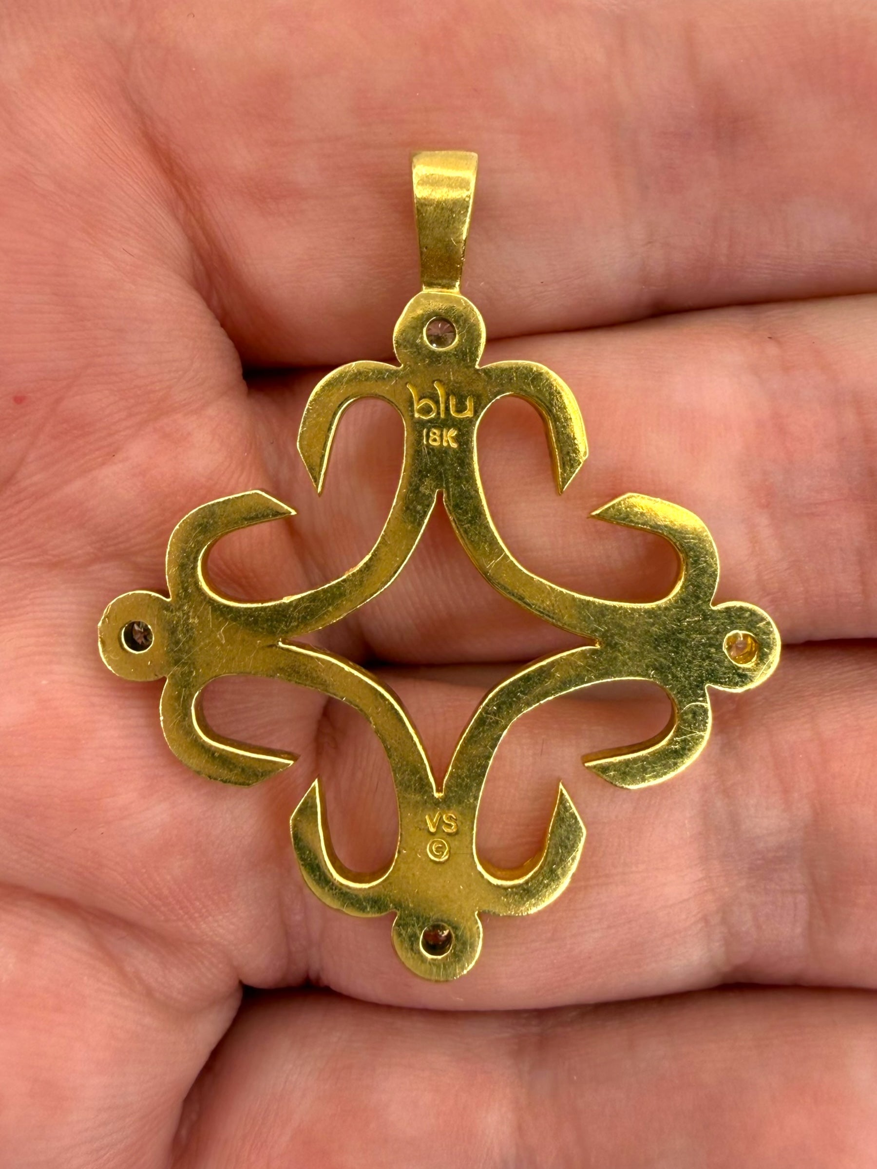 18k Diamond Cross Pendant