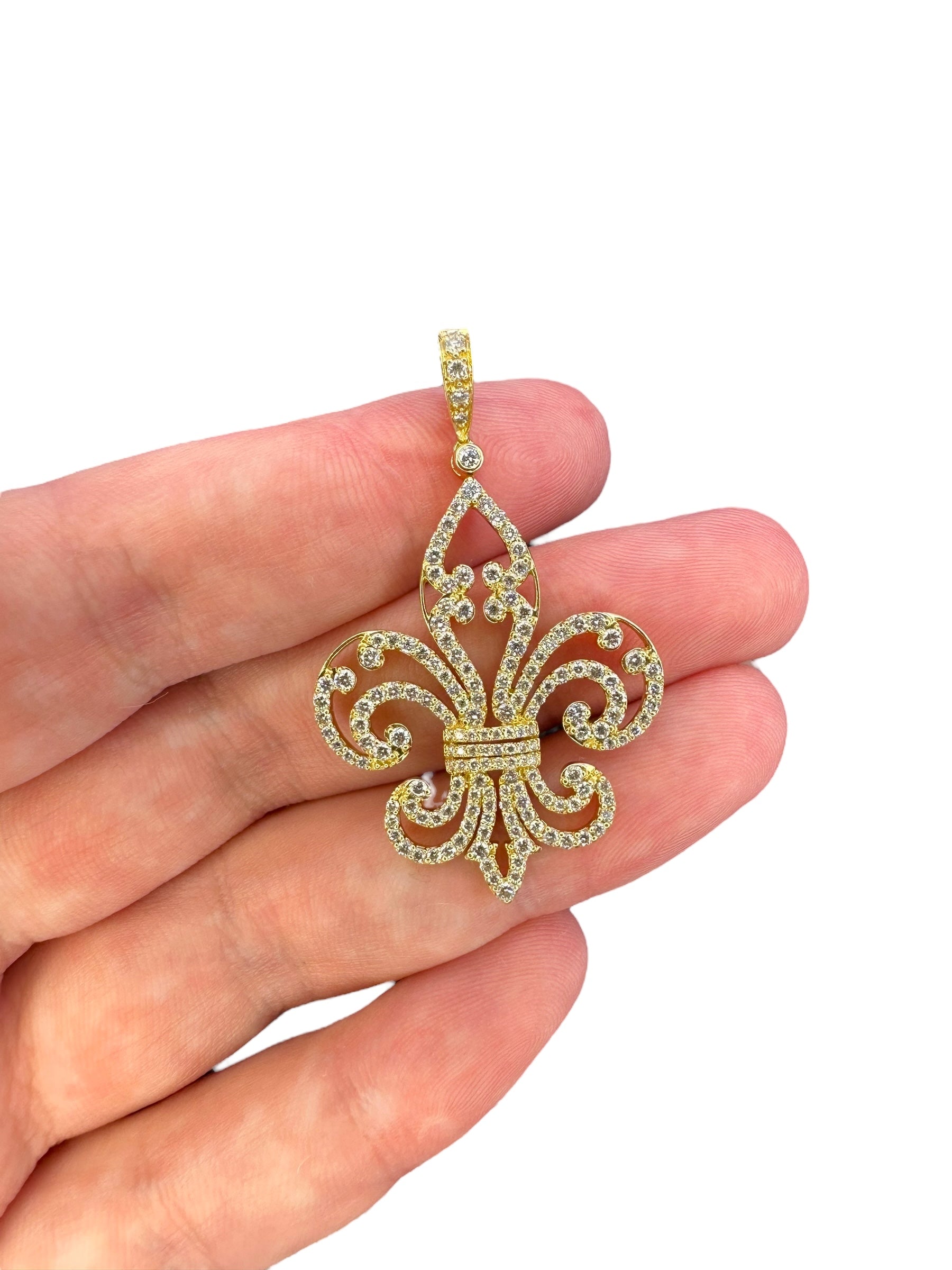 18k Diamond Fleur de Lis Pendant