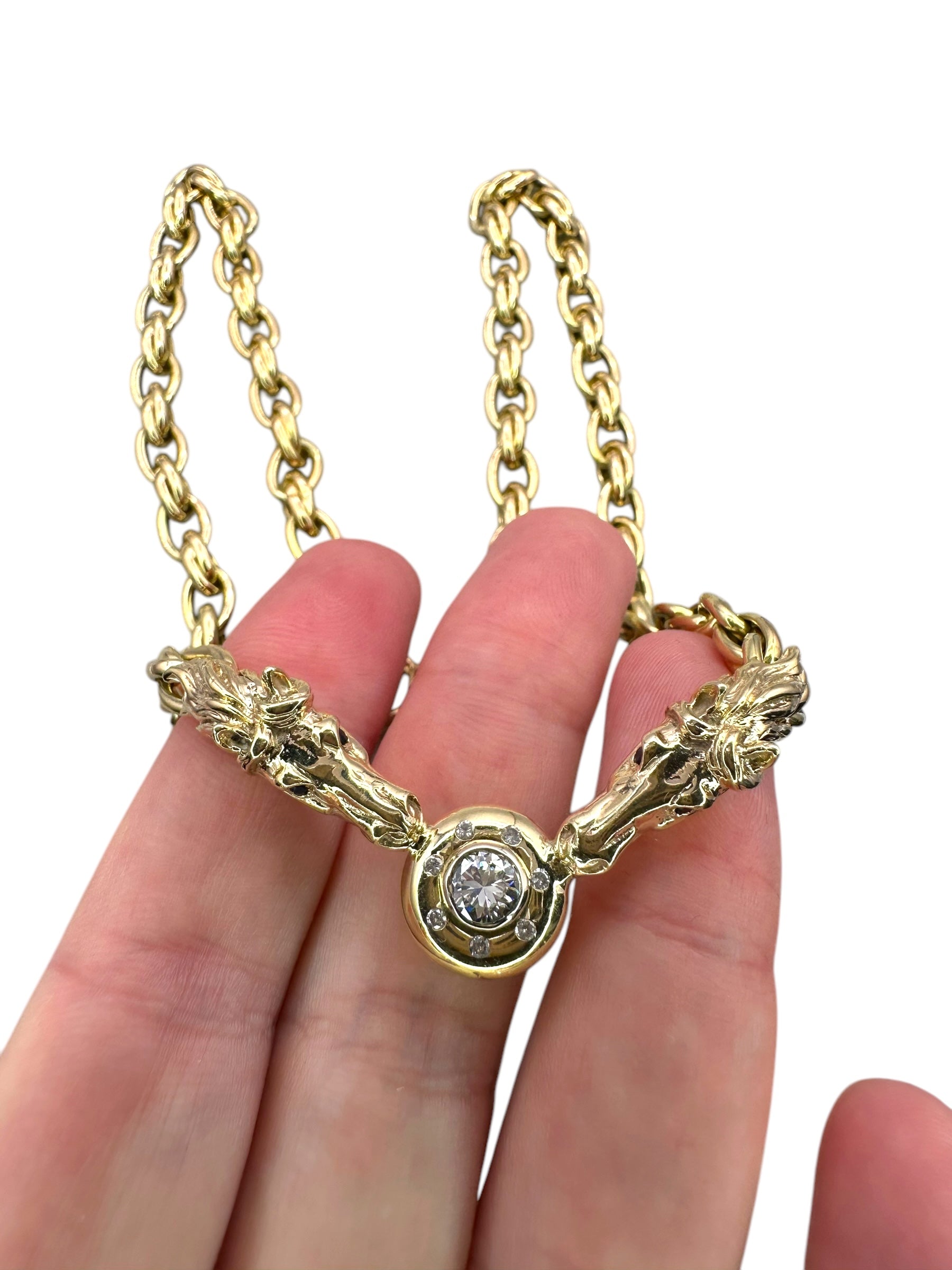 14k Diamond Horsehead Necklace