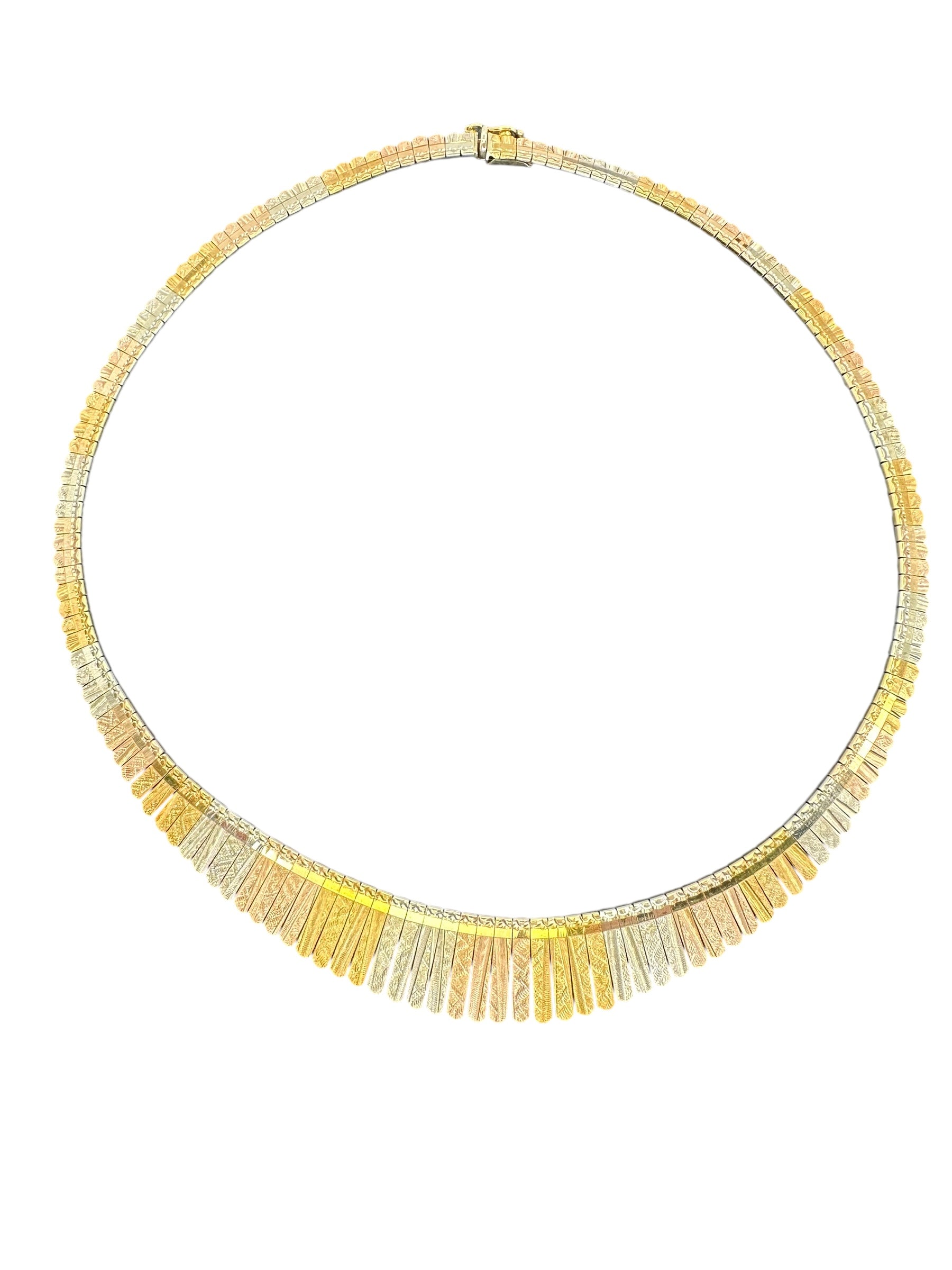 18k Tri-tone Gold Cleopatra Necklace