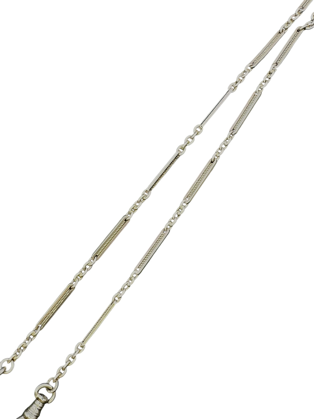 14k White Gold Twist Link Watch Chain