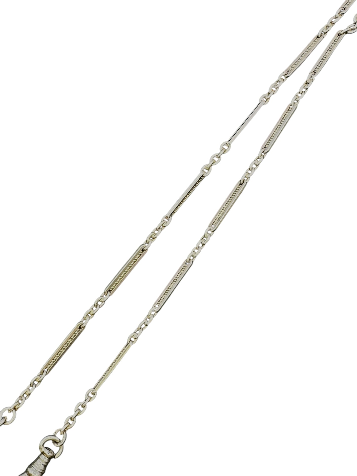 14k White Gold Twist Link Watch Chain