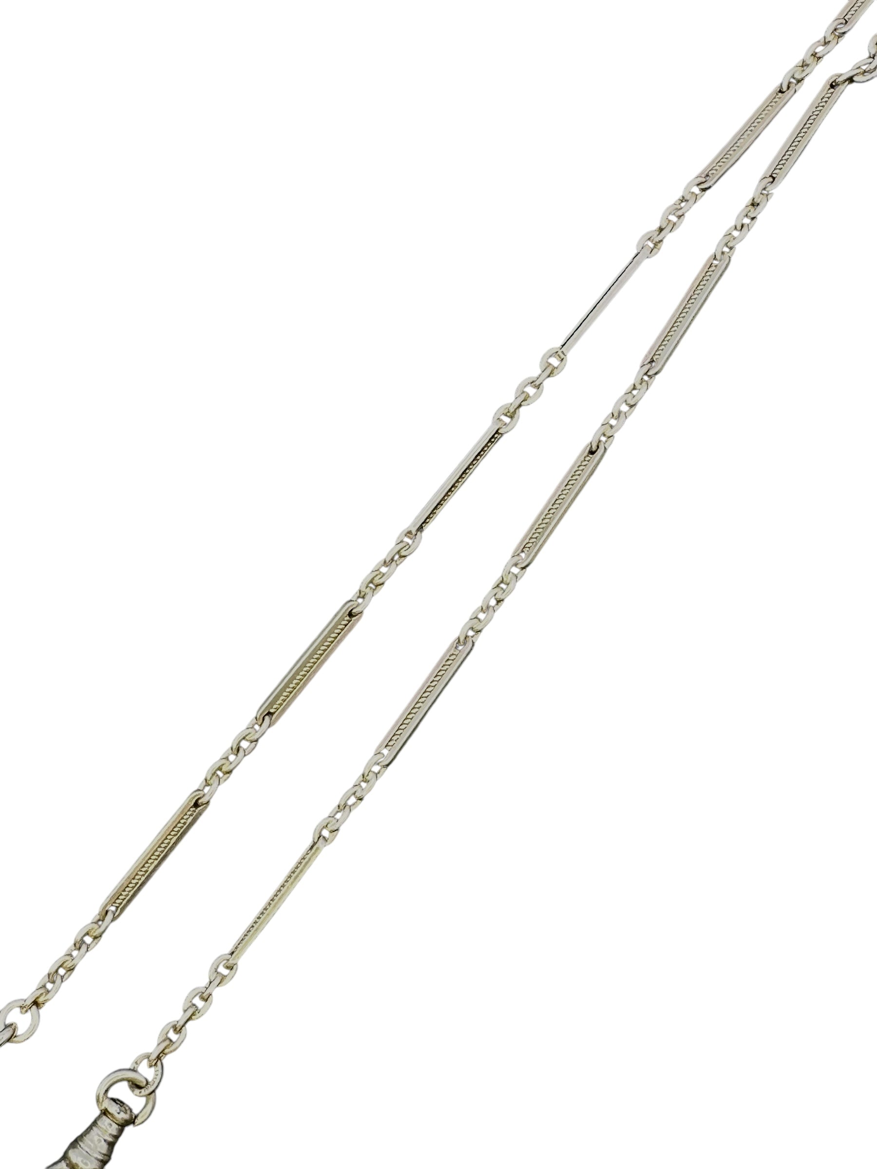 14k White Gold Twist Link Watch Chain