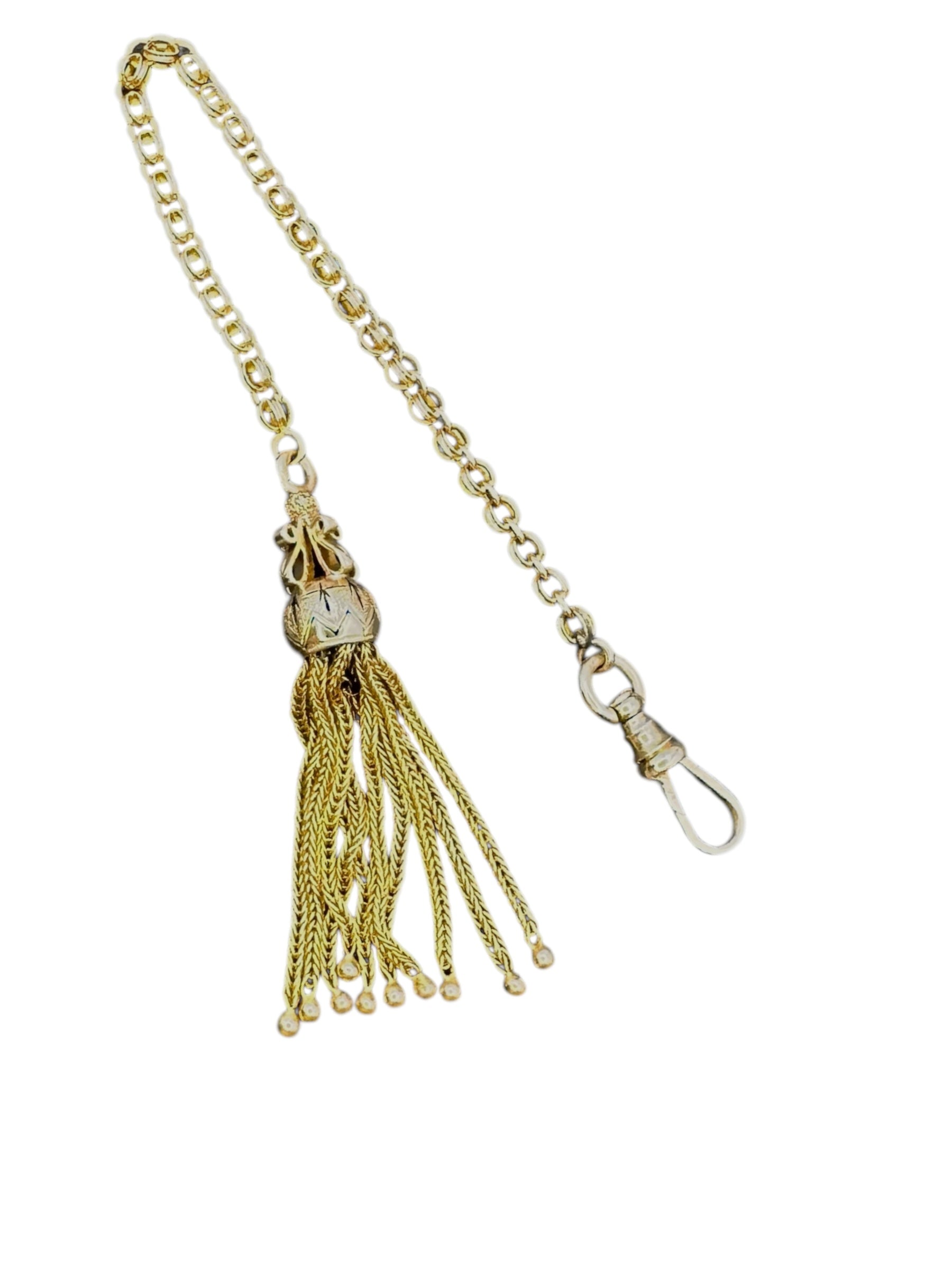 14k Yellow Gold Tassel Fob Chain